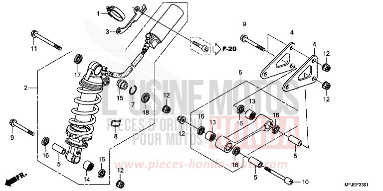 REAR CUSHION (CBR600RA) for CBR600RR ABS VICTORY RED (R334) from 2012